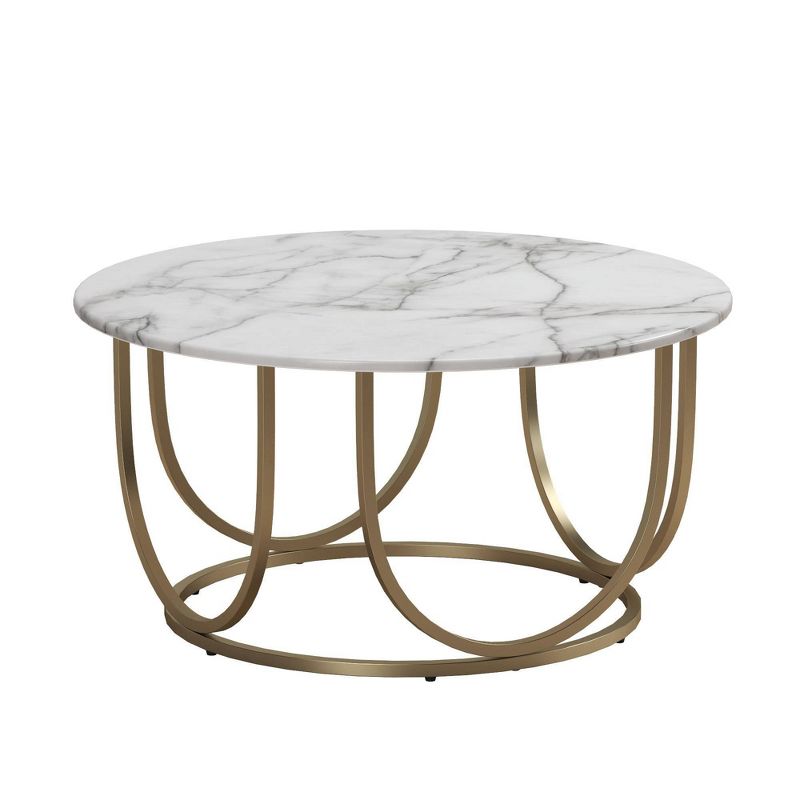 Gwyneth Coffee Table White Marble/Gold - CosmoLiving by Cosmopolitan