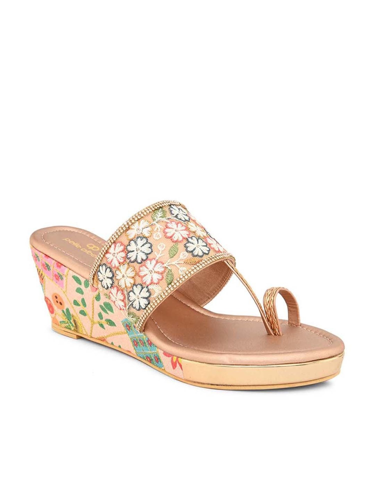 Pelle Albero Women's Rose Gold Toe Ring Sandals