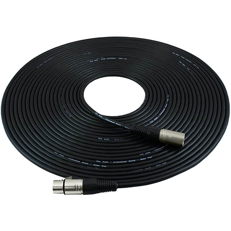 50ft Mic Cable Patch Cords XLR Male to XLR Female Black Microphone Cables 50 Balanced Mike Snake Cord Single