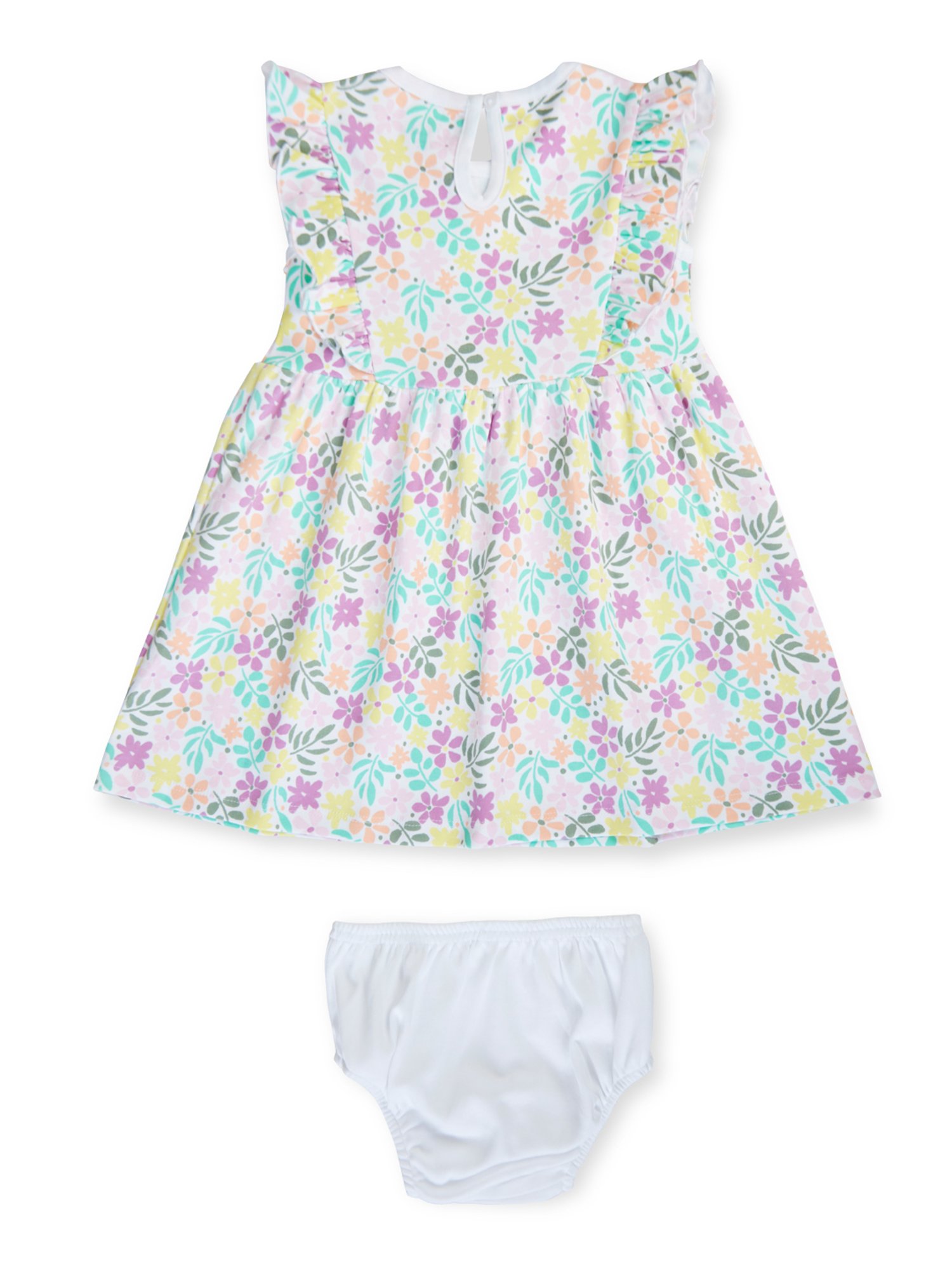 GJ baby  White Floral Print Dress with Bloomers