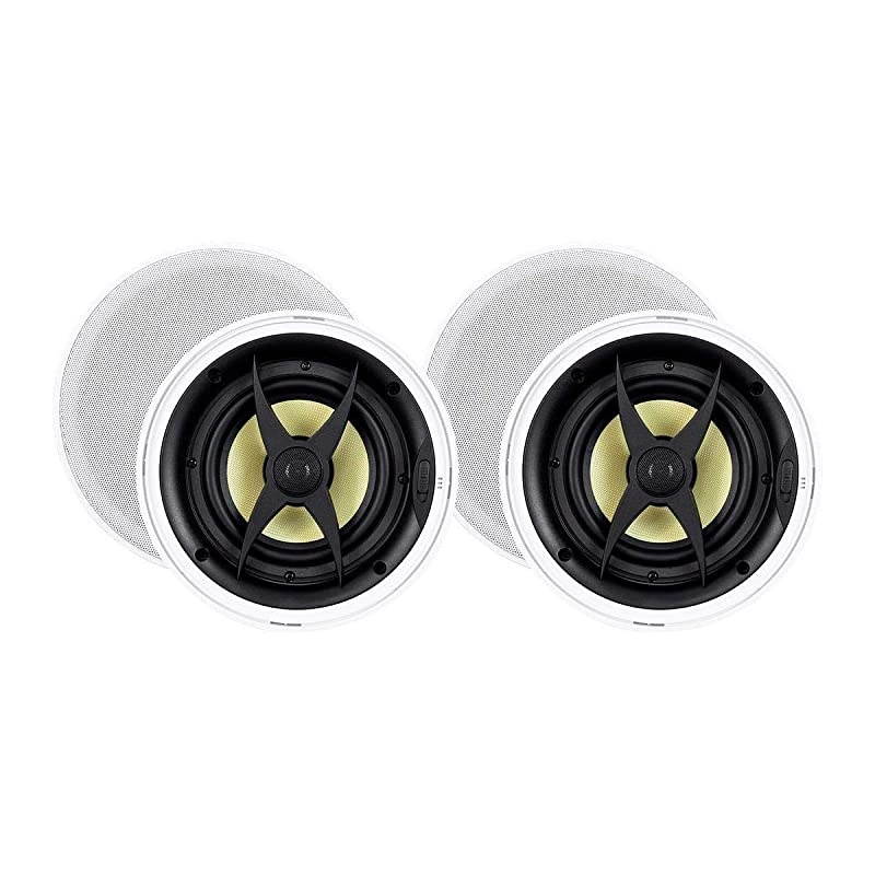 2 Way inCeiling Speakers 65 Inch Pair with Aramid Fiber and Titanium Silk Drivers Caliber Slim Series