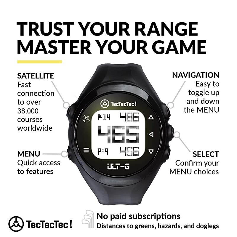 ULT-G Golf GPS Watch, Preloaded Worldwide Courses, Lightweight, Simple, Easy-to-use Golf Watches