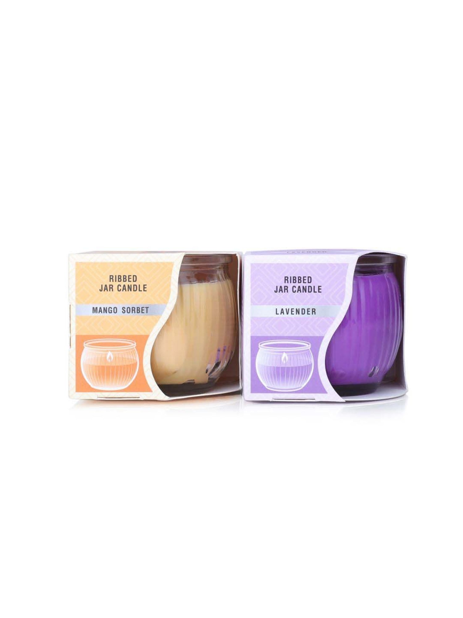 IRIS Multicolour Home Fragrances Mango Sorbet And Lavender Swirl Jar Candles - Set of 2
