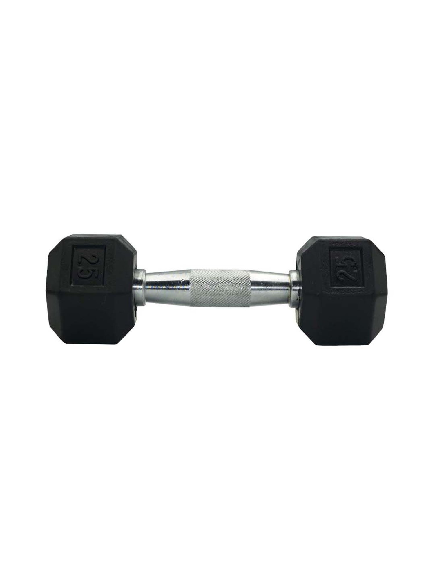 Triumph Black Rubber Hex Dumbbells with Steel Grip for Men & Women (2.5kg x 2)