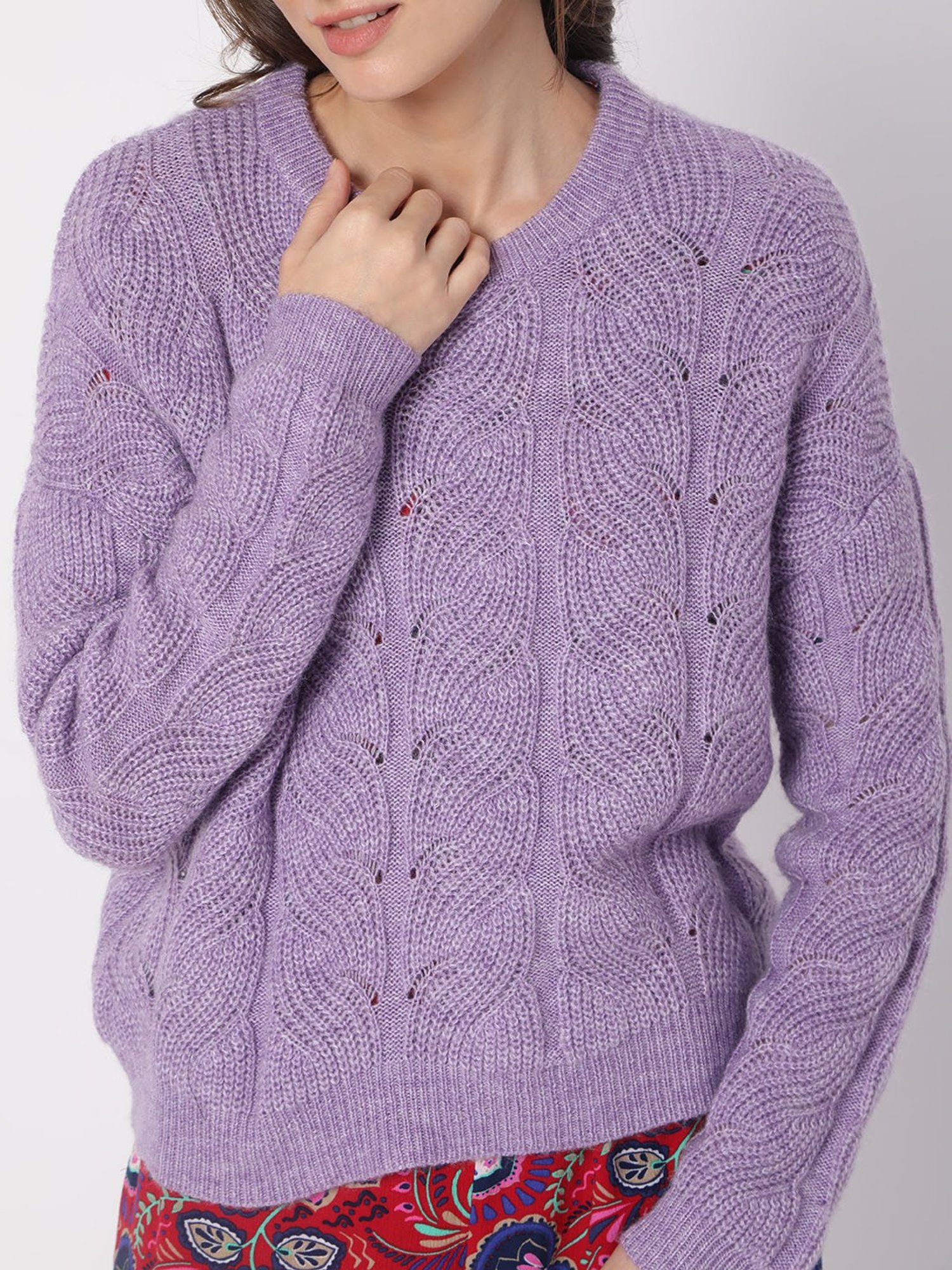 Vero Moda Violet Self Design Sweater