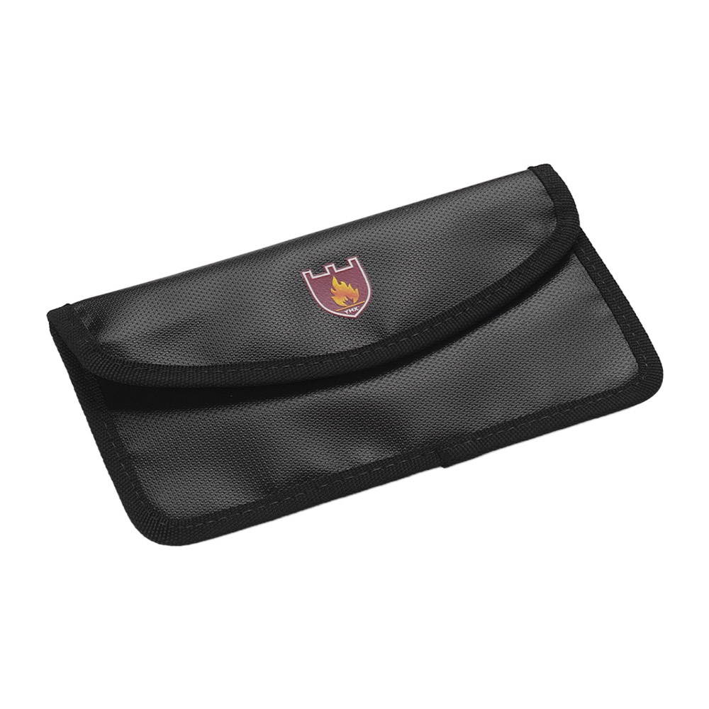 Fireproof Document Bag Heat Resistant Silicone Water Proof Cash Bags with Sticking Fastener Closure for Home Office Safe Storage Small Size