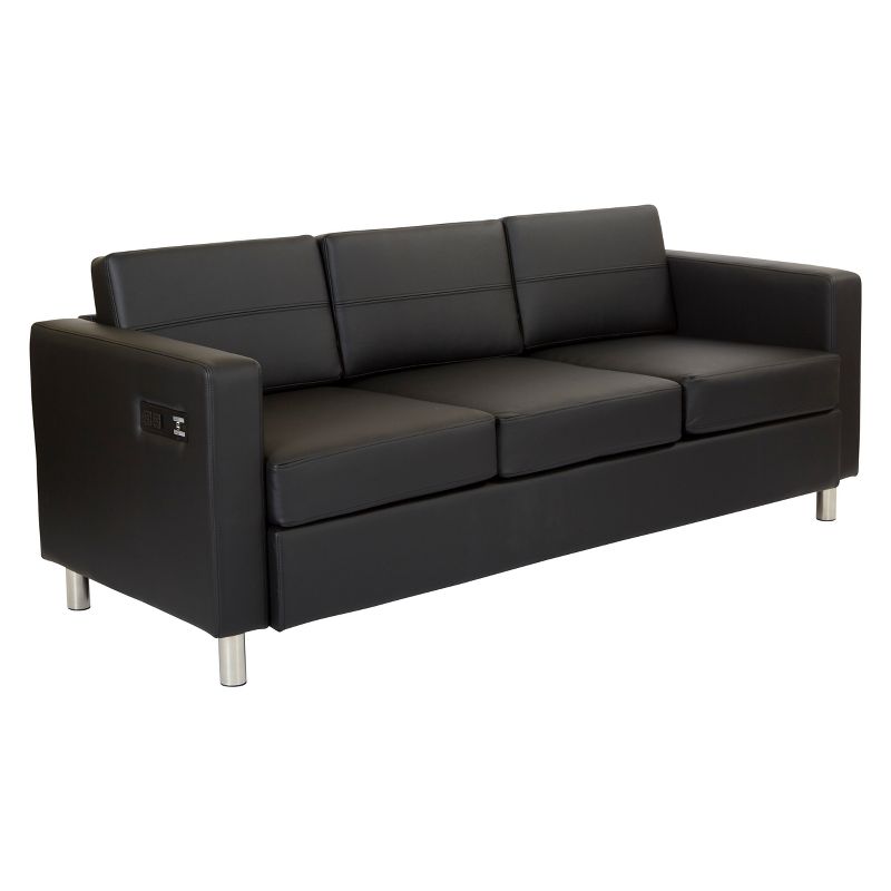 Atlantic Sofa With Dual Charging Station Black - OSP Home Furnishings