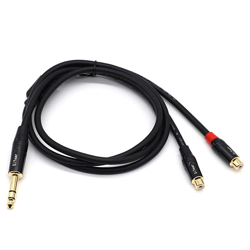 Dual RCA to 14 Cable635mm 14 inch Male Stereo to 2RCA Female Y Splitter Adapter Cable5Feet