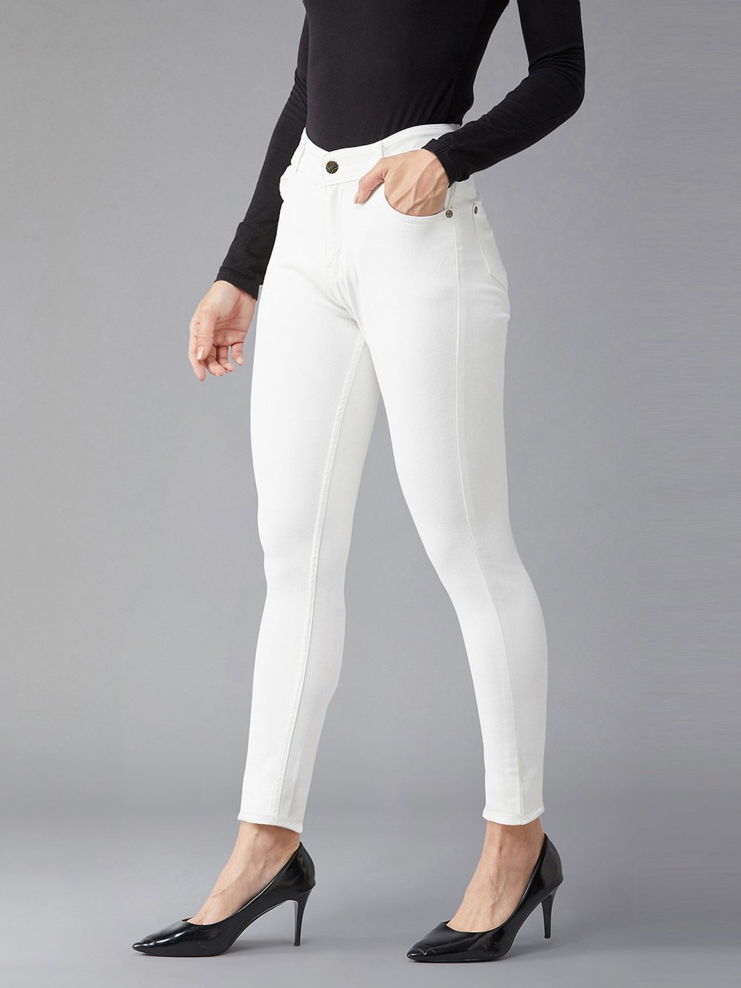 DOLCE CRUDO White Skinny Fit Jeans
