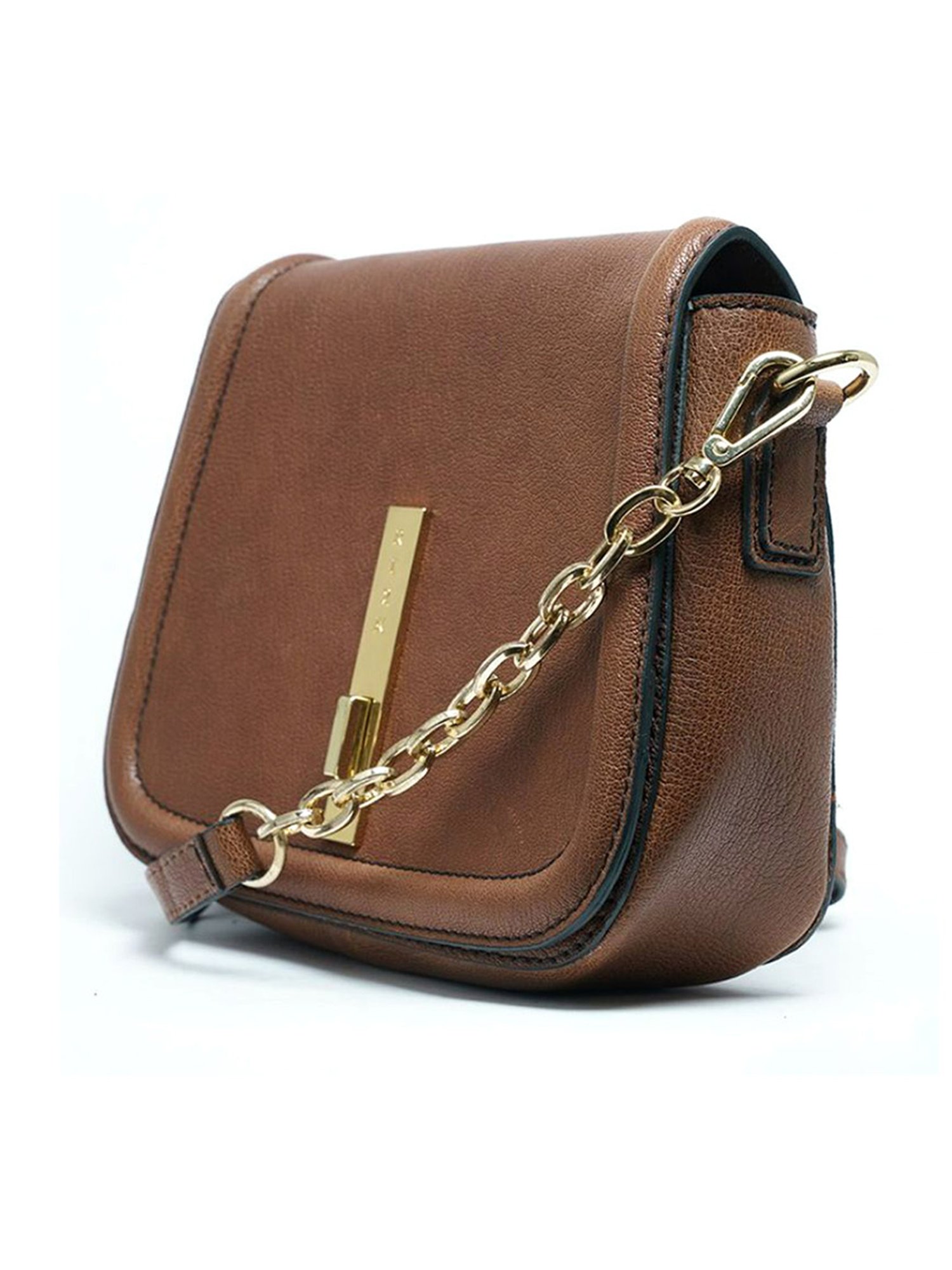 RI2K London Brown Leather Medium Cross Body Bag