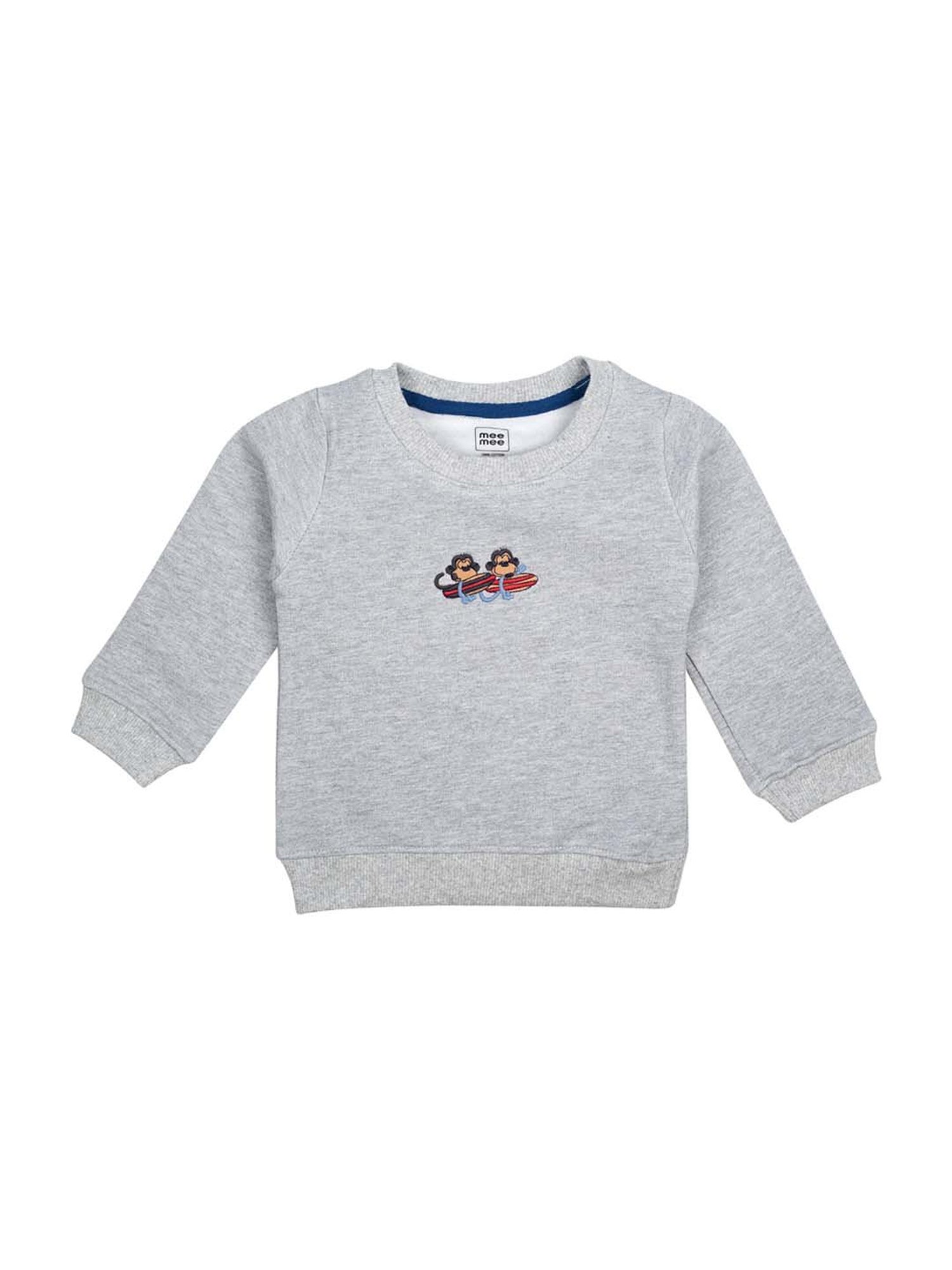 Mee Mee Kids Grey Embroidered T-Shirt
