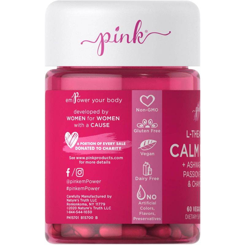 Pink L-Theanine Calm Caps Veggie Capsules - 60ct