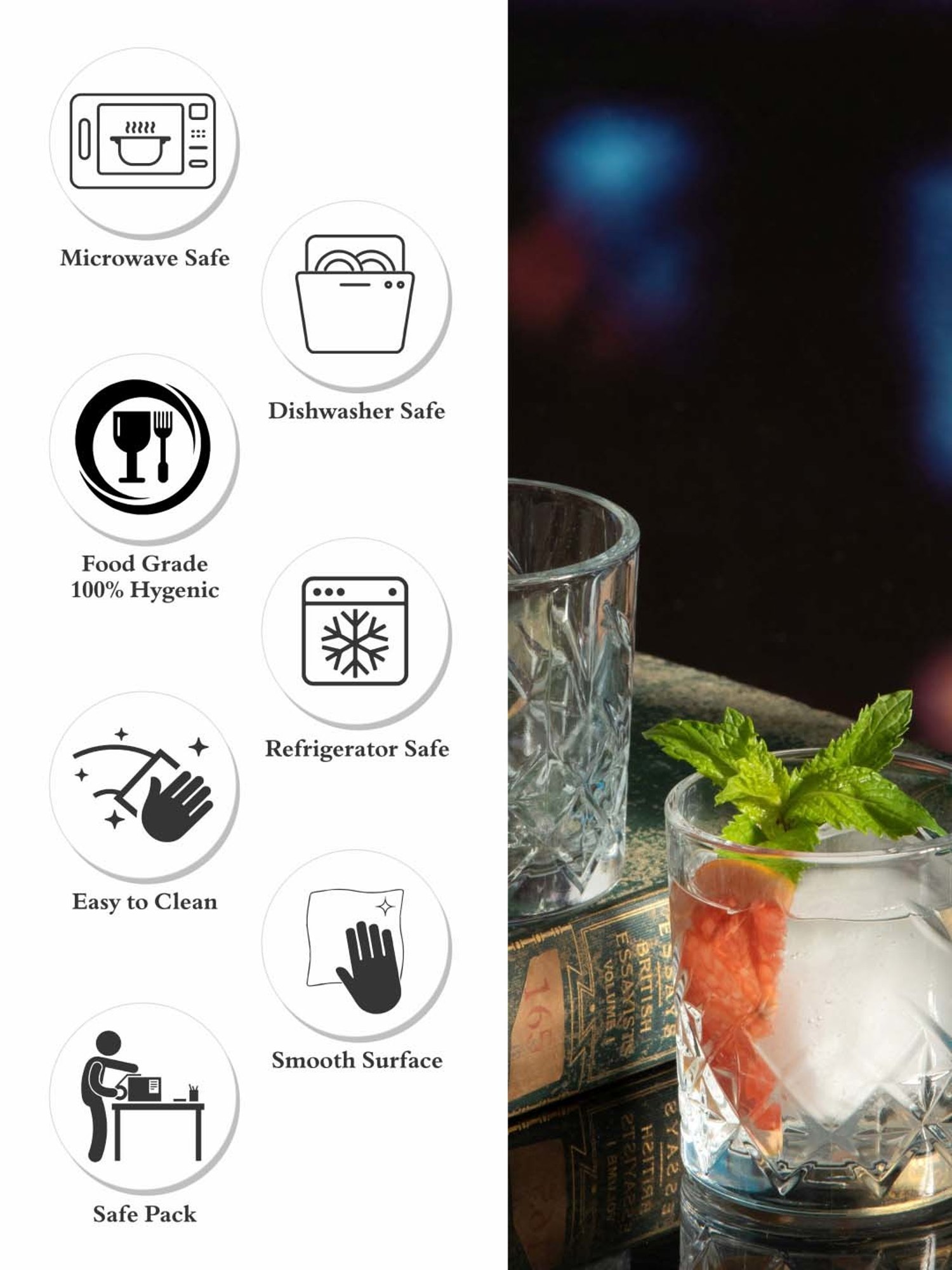 Pasabahce Timeless Transparent Glass Tumbler (0.205 L) - Set of 4