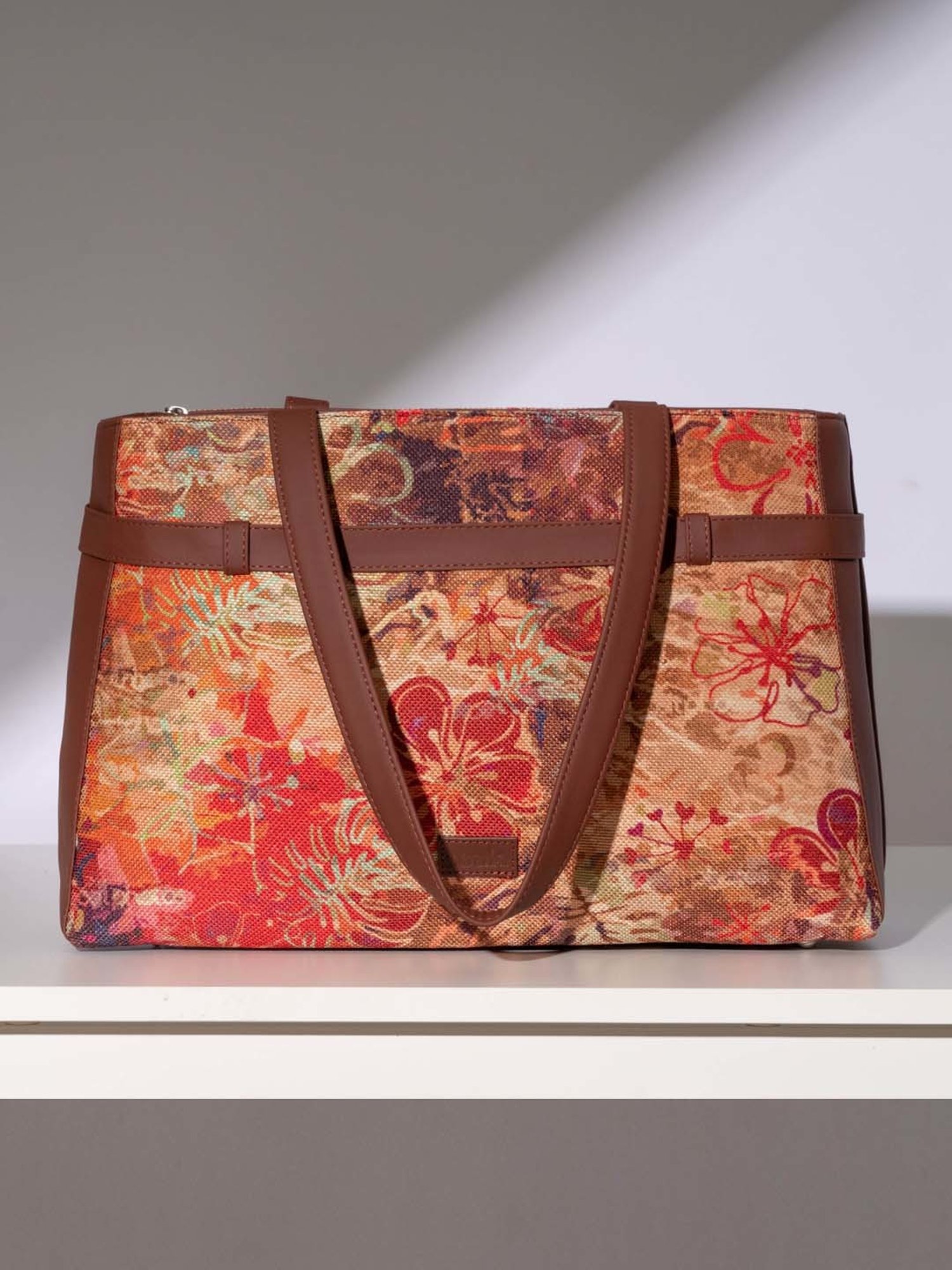 ZOUK Multicolor Printed Large Laptop Tote Handbag