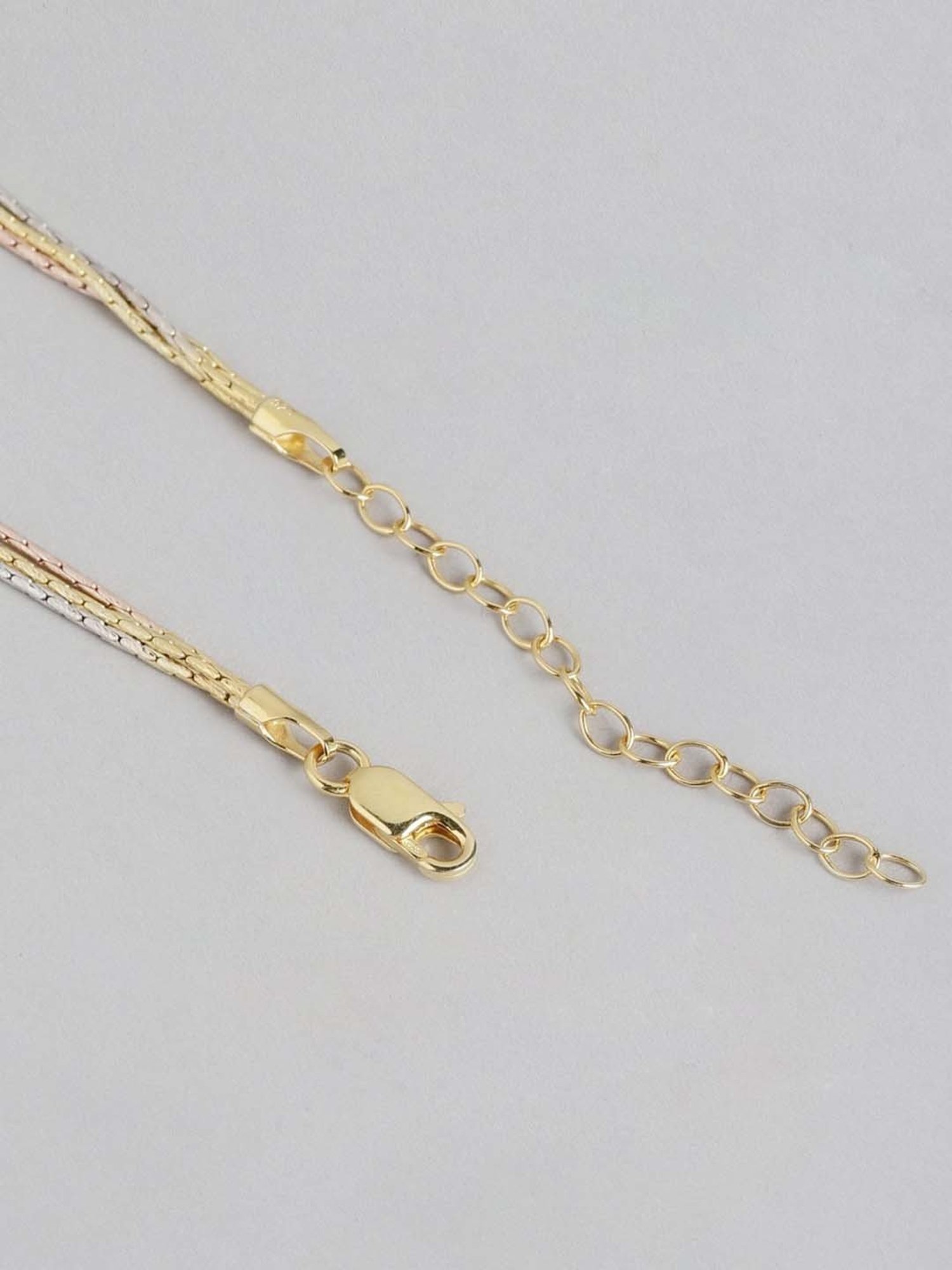 Zavya 925 Silver Versatile Triad Adjustable Triple Tone Chain for Women