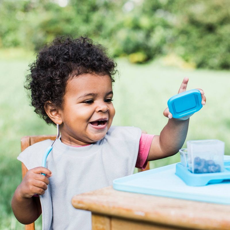 green sprouts 3pk Pull-Over Stay-Dry Toddler Bib - Blue