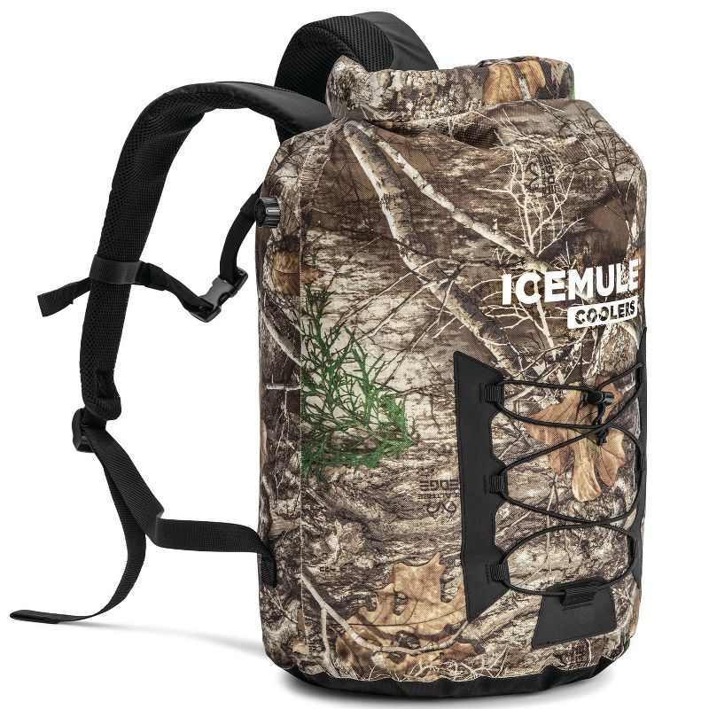 IceMule 1014-RE Pro Large Collapsible Portable Soft Sided Roll Top 23 Liter 18 Can Lightweight Insulated Waterproof Leak Proof Backpack Cooler Bag