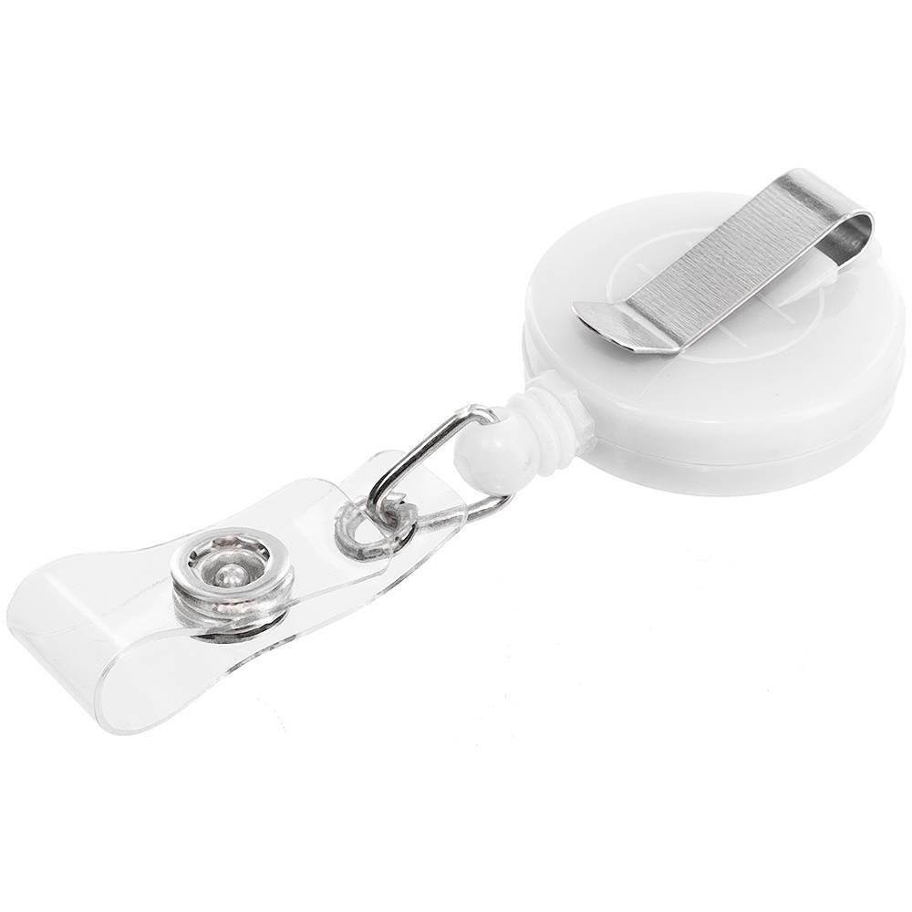 ID Card Holder Reel Retractable Badge with Belt Clip (White-10pcs)