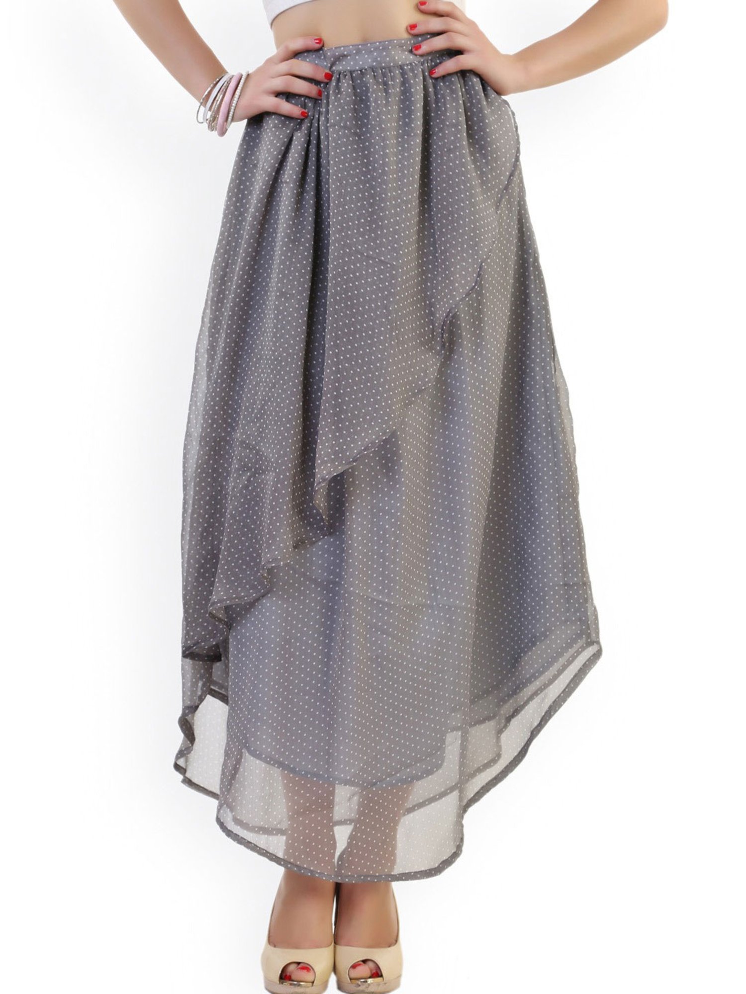 Belle Fille Grey Printed Skirt