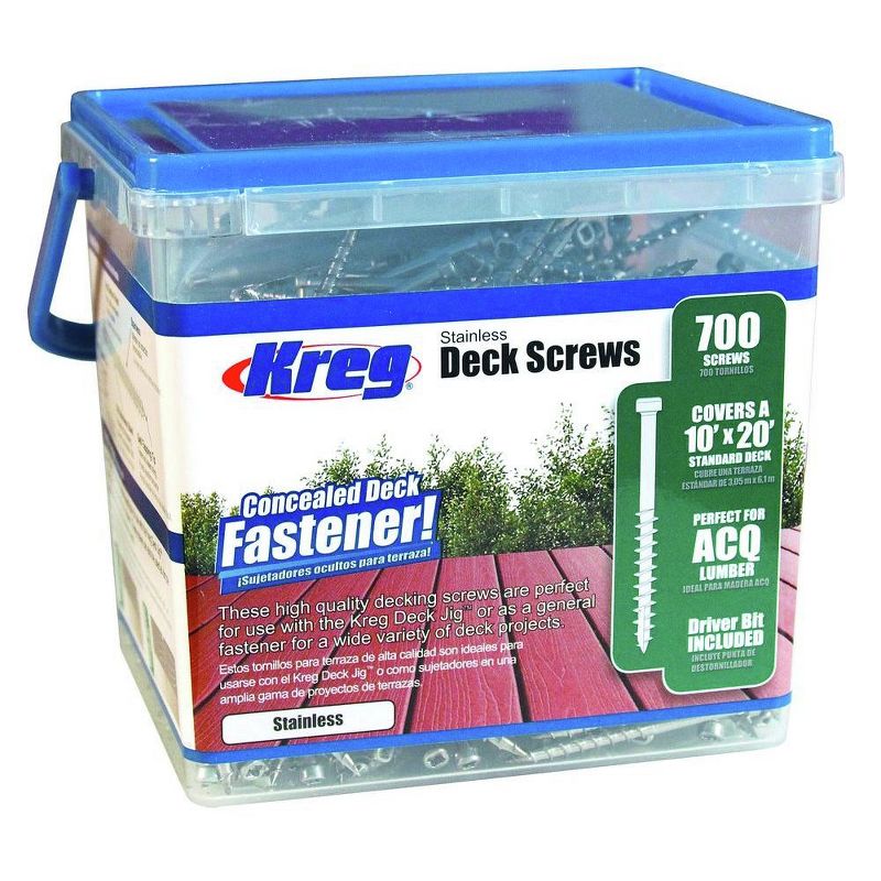 Kreg SDK-C2SS-700 Stainless Steel Deck Screw - 2 in., #8 Coarse, Pan Head, (700 Pcs)