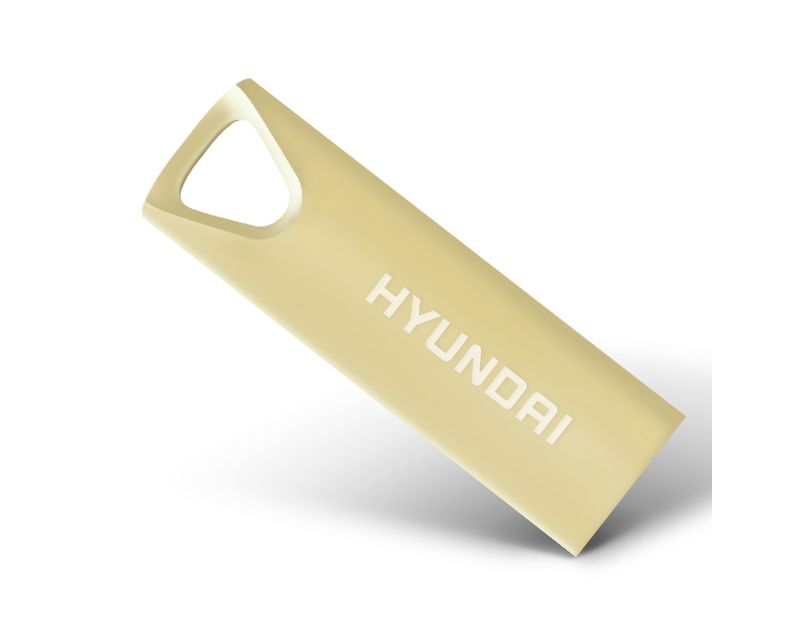 Hyundai Bravo Deluxe Keychain USB 2.0 Flash Drive 32GB Metal Gold -  U2BK/32GAG