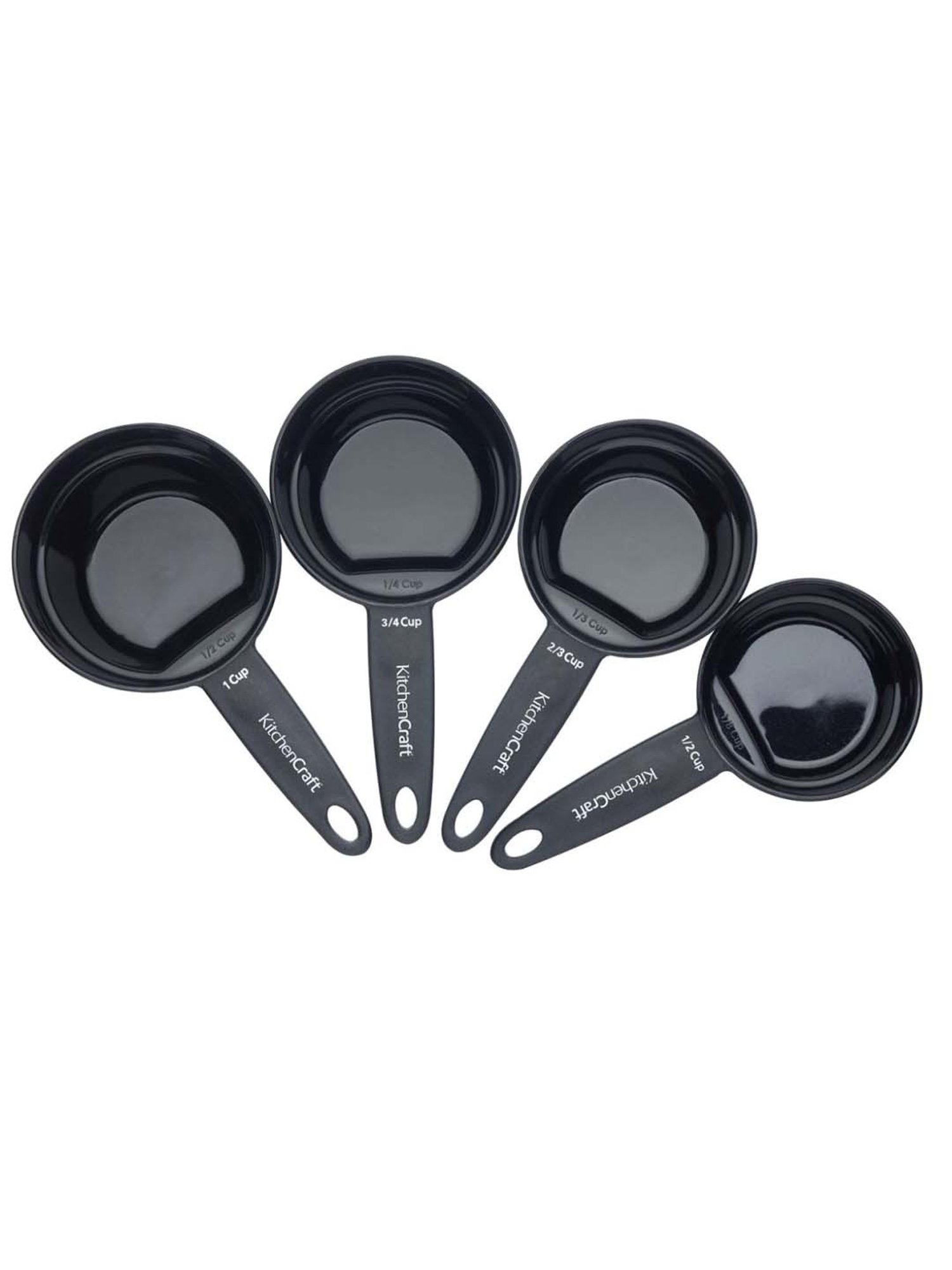 KitchenCraft Black Plastic Magnetic Measuring Cup - Set of 4