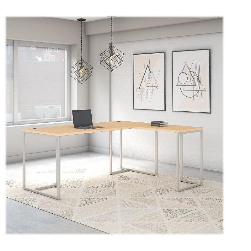 Bush Furniture Office by kathy ireland Method 71 L-Shaped Desk, Natural Maple MTH017AC