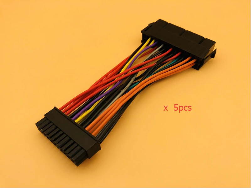 5PCS 14cm 24Pin Female to Mini 24P Male Internal ATX PSU Standard Power Adapter Converter Cable Wire for DELL 780 980 760 960 PC