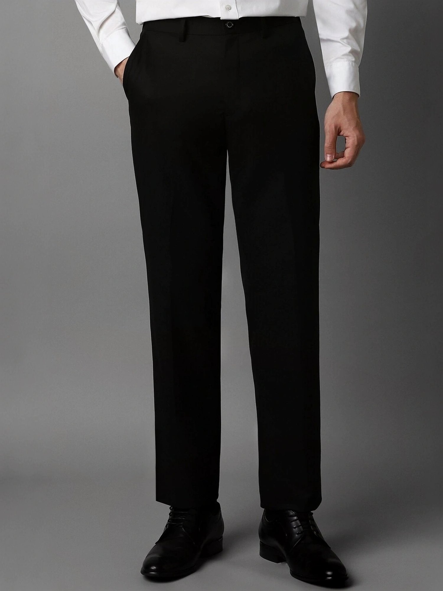 Louis Philippe Black Regular Fit Trousers