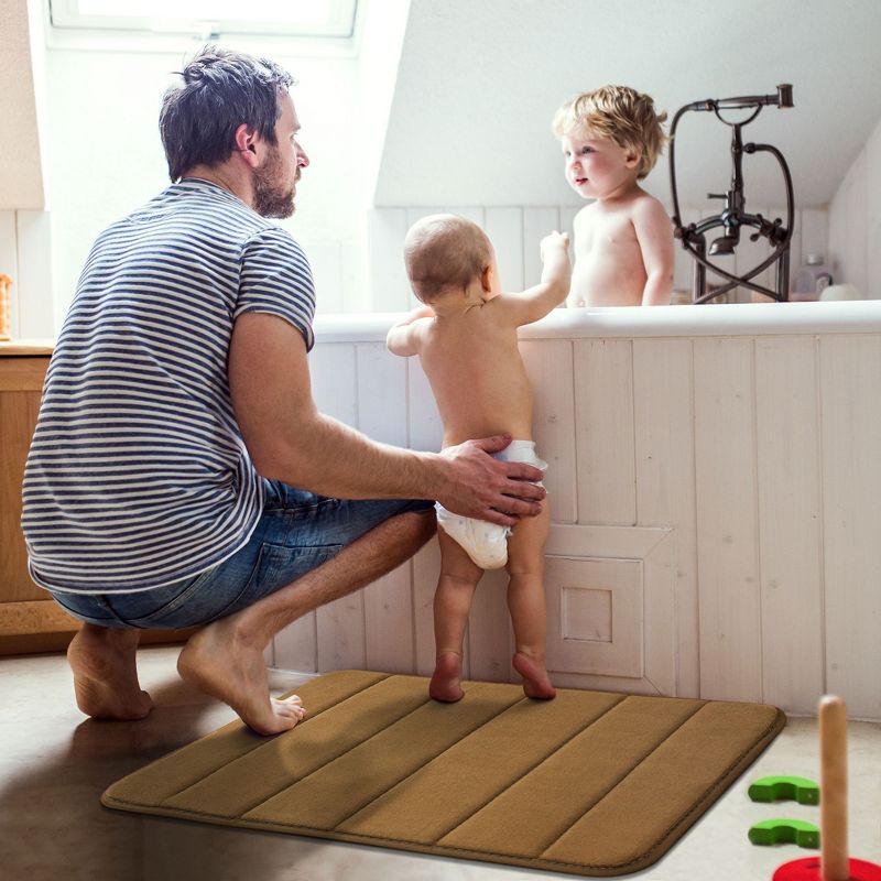 1'8"x2'8" Rectangle Indoor and Outdoor Polyurethane Floor Mat Brown - PiccoCasa