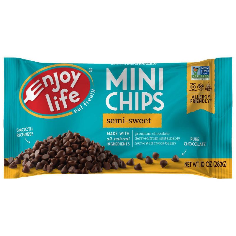 Enjoy Life Semi-Sweet Gluten Free Dairy Free Vegan Mini Chocolate Chips - 10oz