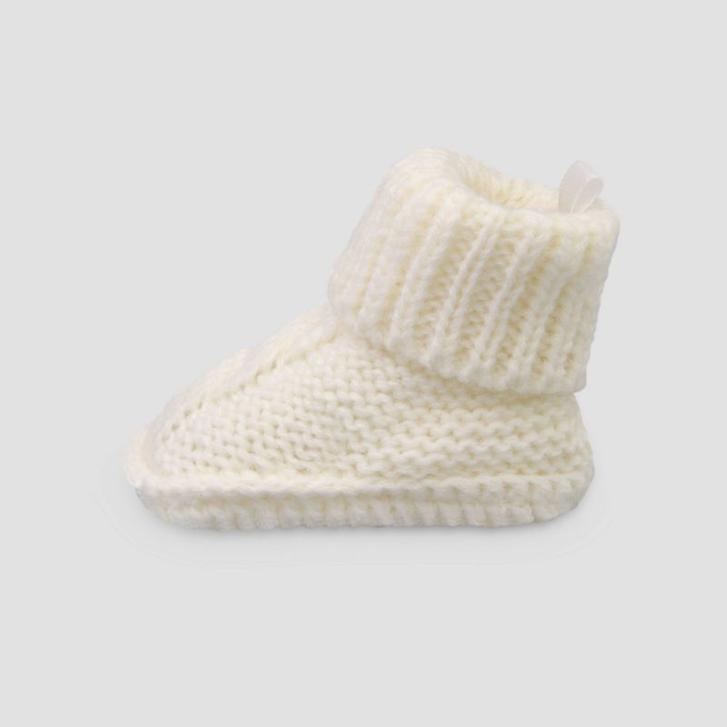 Baby Knitted Cable Slippers - Just One You® made by carter's Ivory Newborn