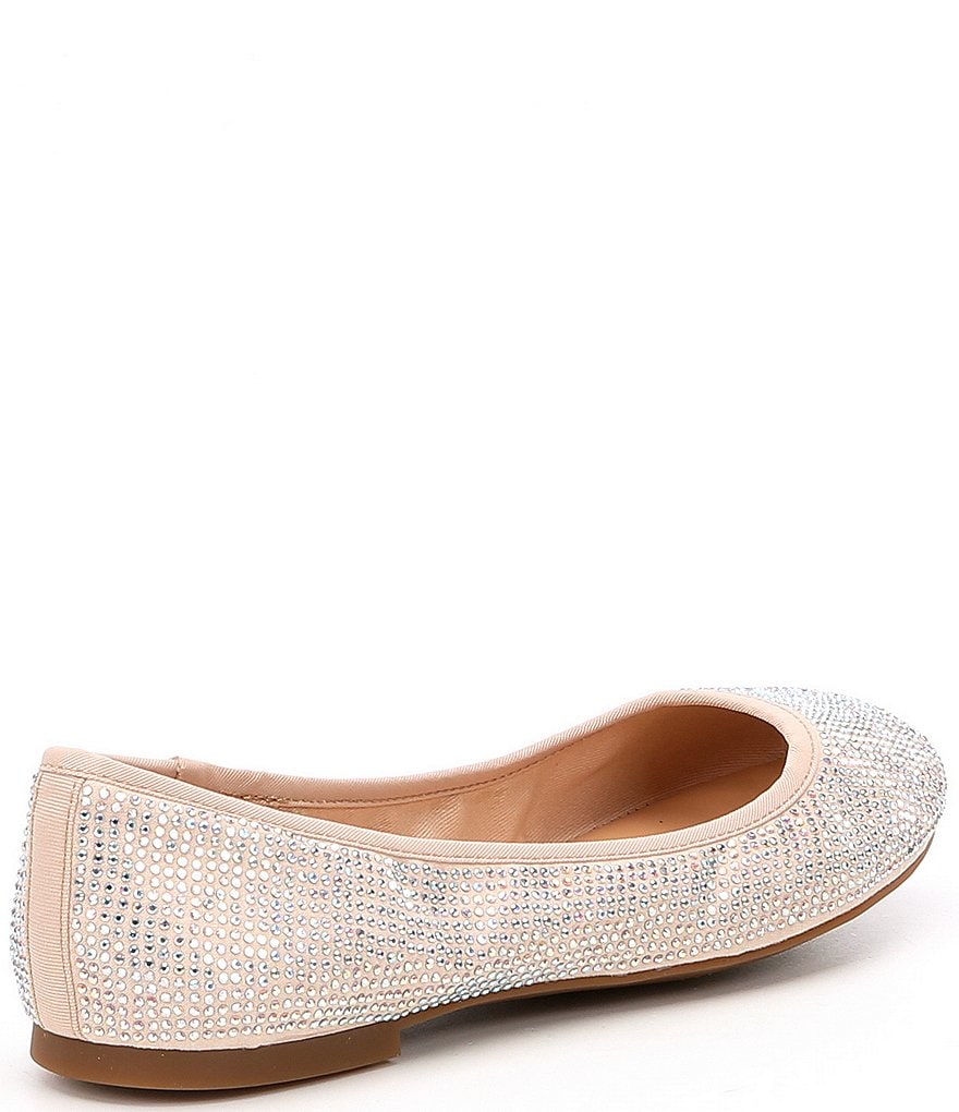 GB Star-Brite Microfiber Rhinestone Detail Ballet Flats