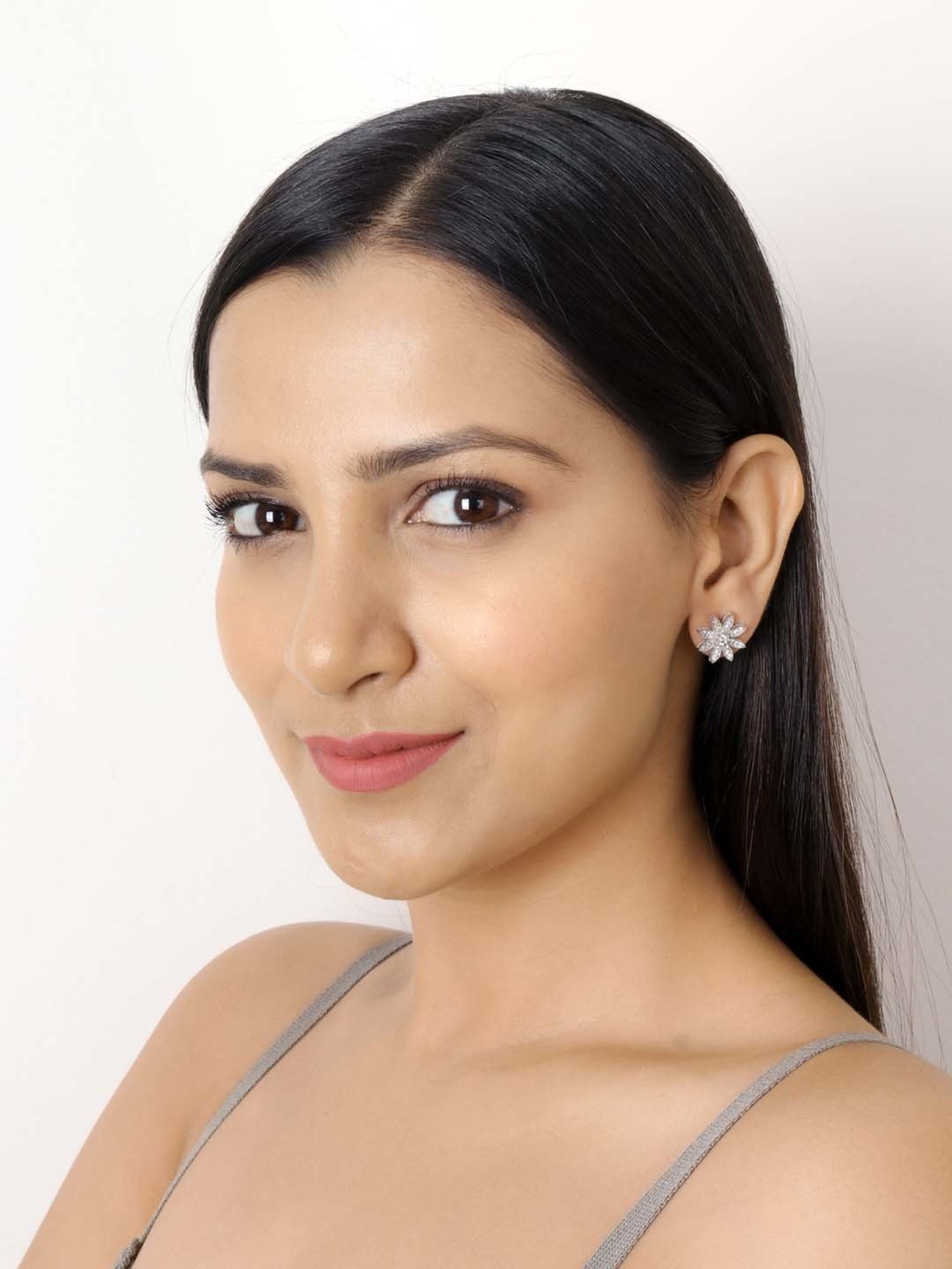 Ornate Jewels 92.5 Sterling Silver Flower Power Earrings for Women