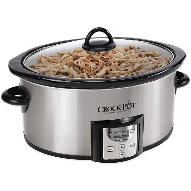 Crock-Pot SCCPVMC63SJ Multi Function Large 6 Quart Capacity 3-in-1 Home Food Cooker Convenient Kitchen Appliance, Stainless Steel