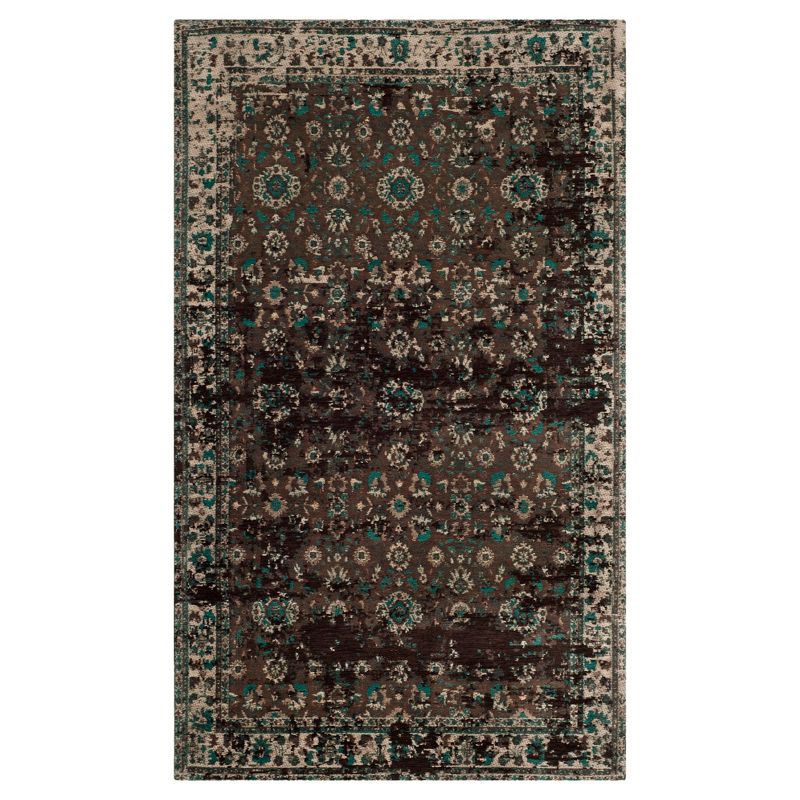 Teal/Beige Botanical Loomed Accent Rug - (3'X5') - Safavieh