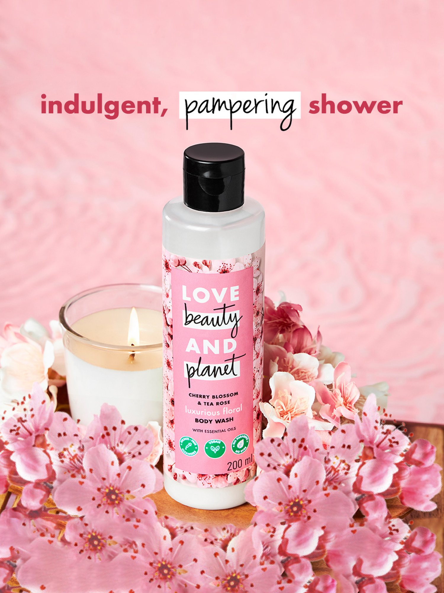 Love Beauty & Planet Cherry Blossom & Tea Rose Body Wash - 200 ml