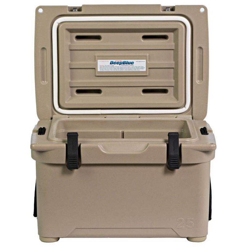Engel 25 High Performance 5.28 Gallon 24 Can Roto Molded Ice Chest Cooler, Tan