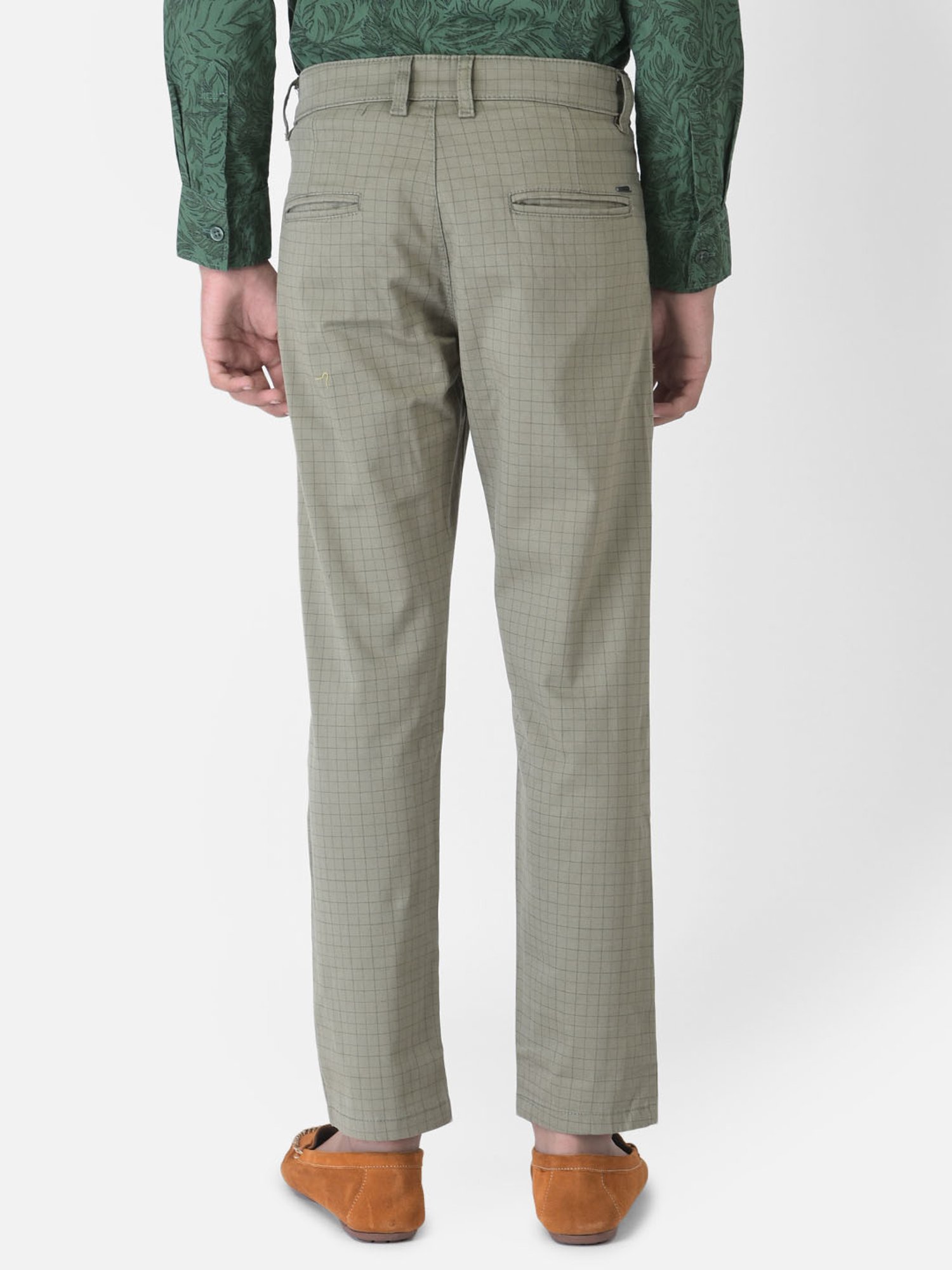 Crimsoune Club Boys Green Checks Trousers