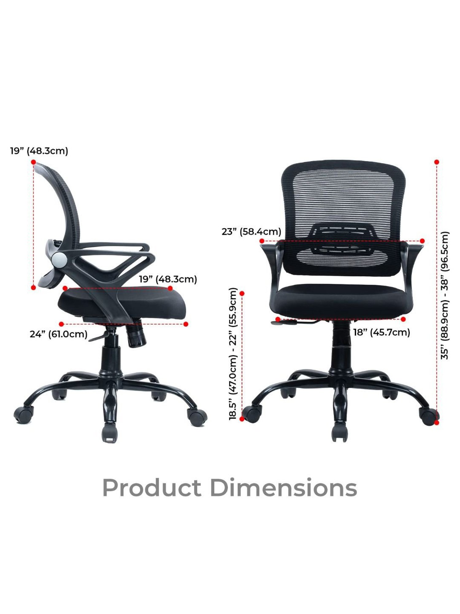 Green Soul Pebble Black Foam Ergonomic Office Chair