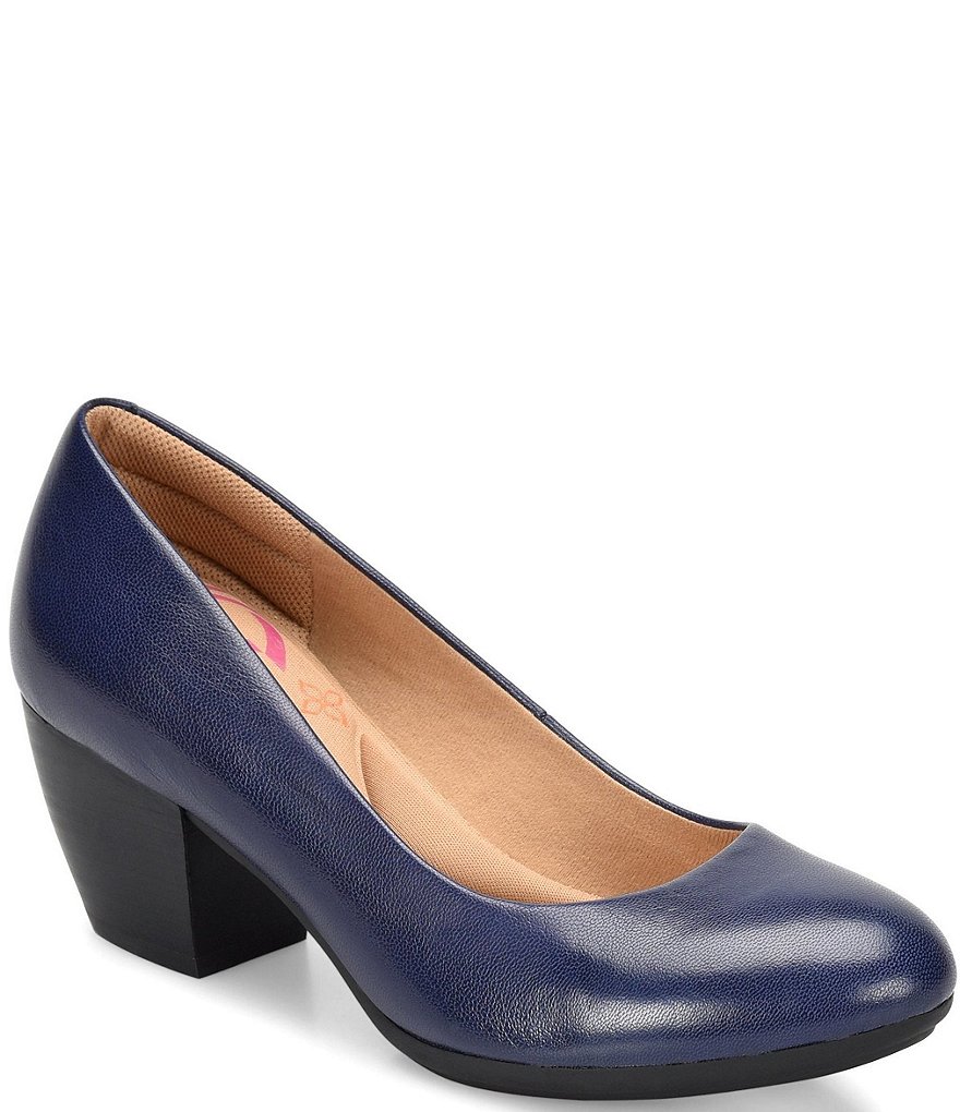 Comfortiva Amora Leather Block Heel Pumps