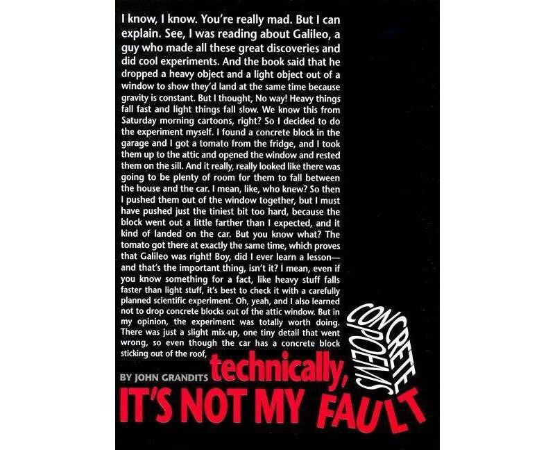 Technically, It's Not My Fault - by  John Grandits (Paperback)