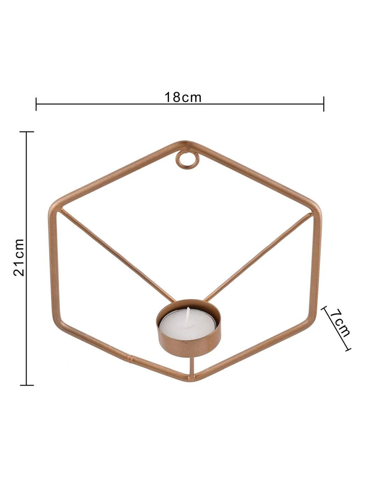 Homesake 'Birthday' Golden Metal Wall Candle Holder With Tea Light Candle - Set of 2