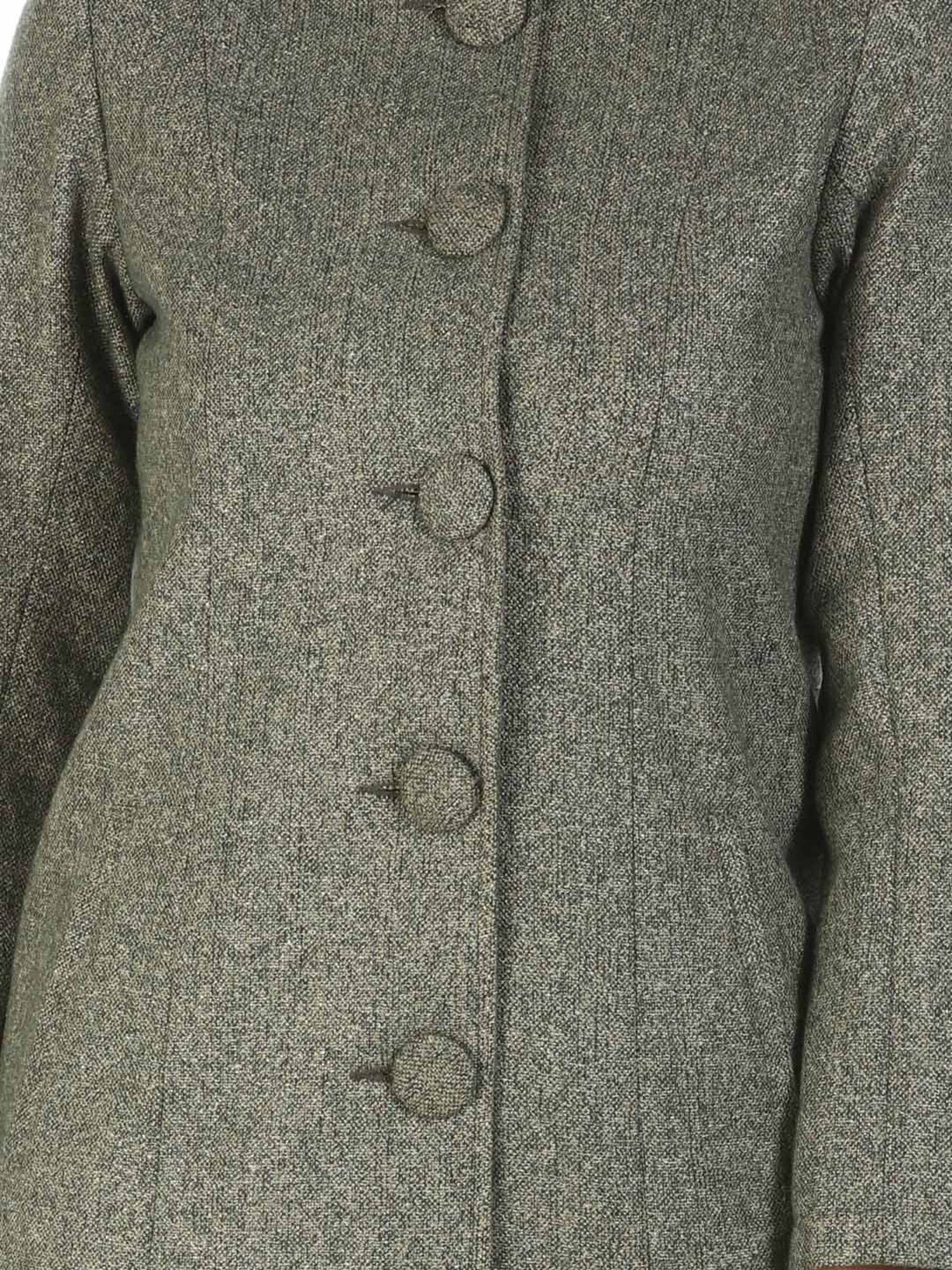 Mustard Grey Textured Overcoat