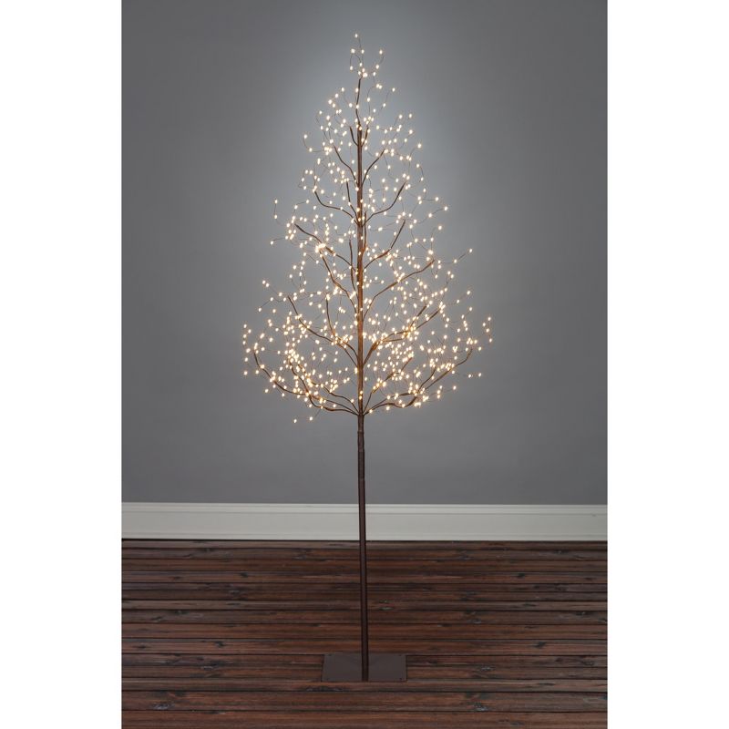 Everlasting Glow 72-Inch High Brown Electric Tree with 690 Warm White Micro LED Lights