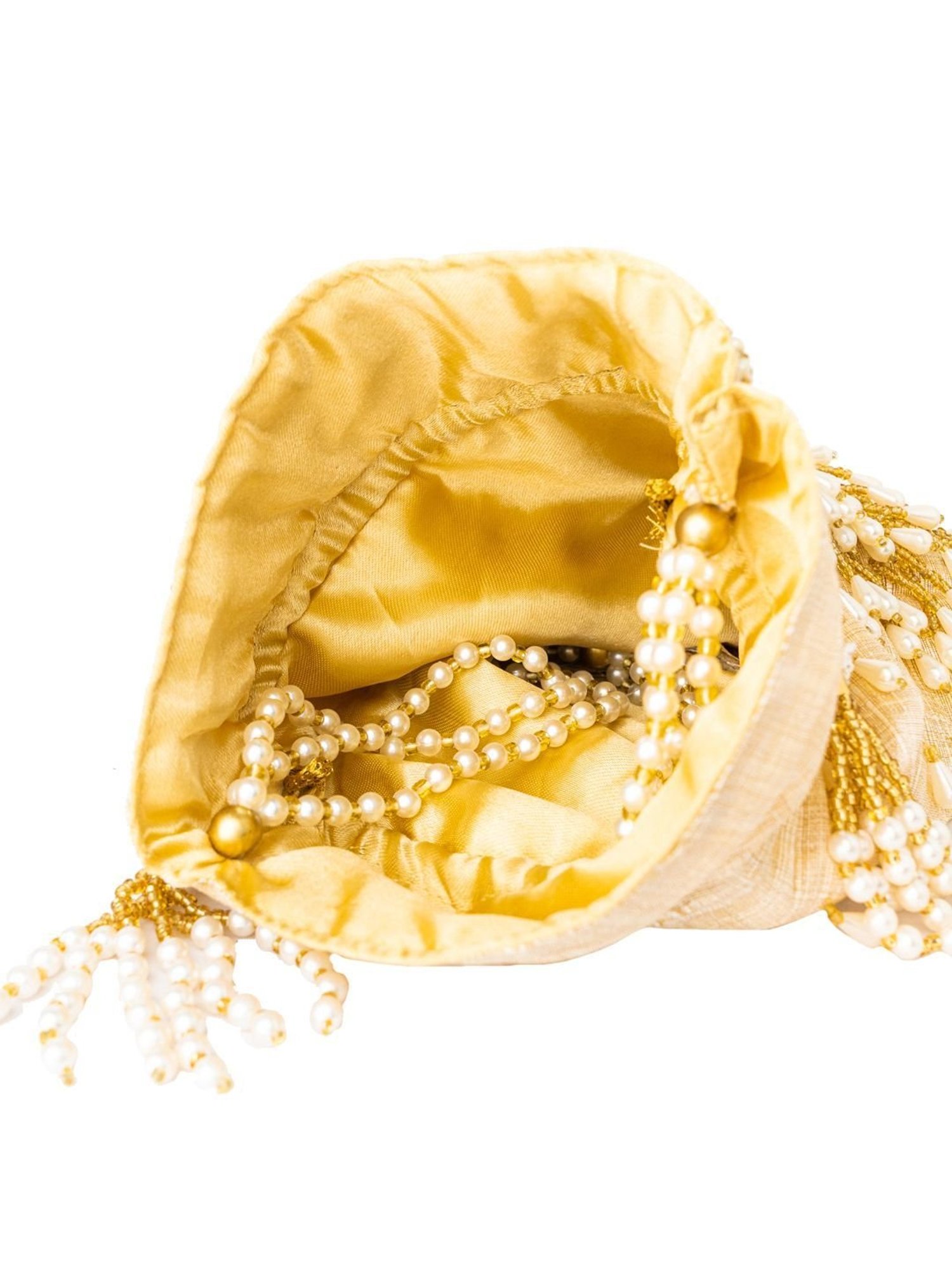 NR by Nidhi Rathi Beige Embellished Potli