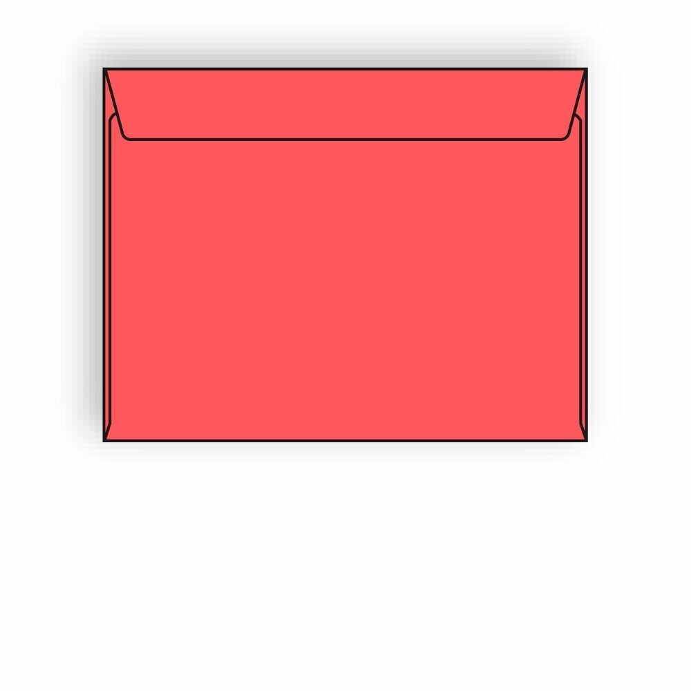 Open Side Booklet Envelopes, 9" x 12", 28#, Brightly Colored Cherry, Acid Free, Side Seams (Box of 500)