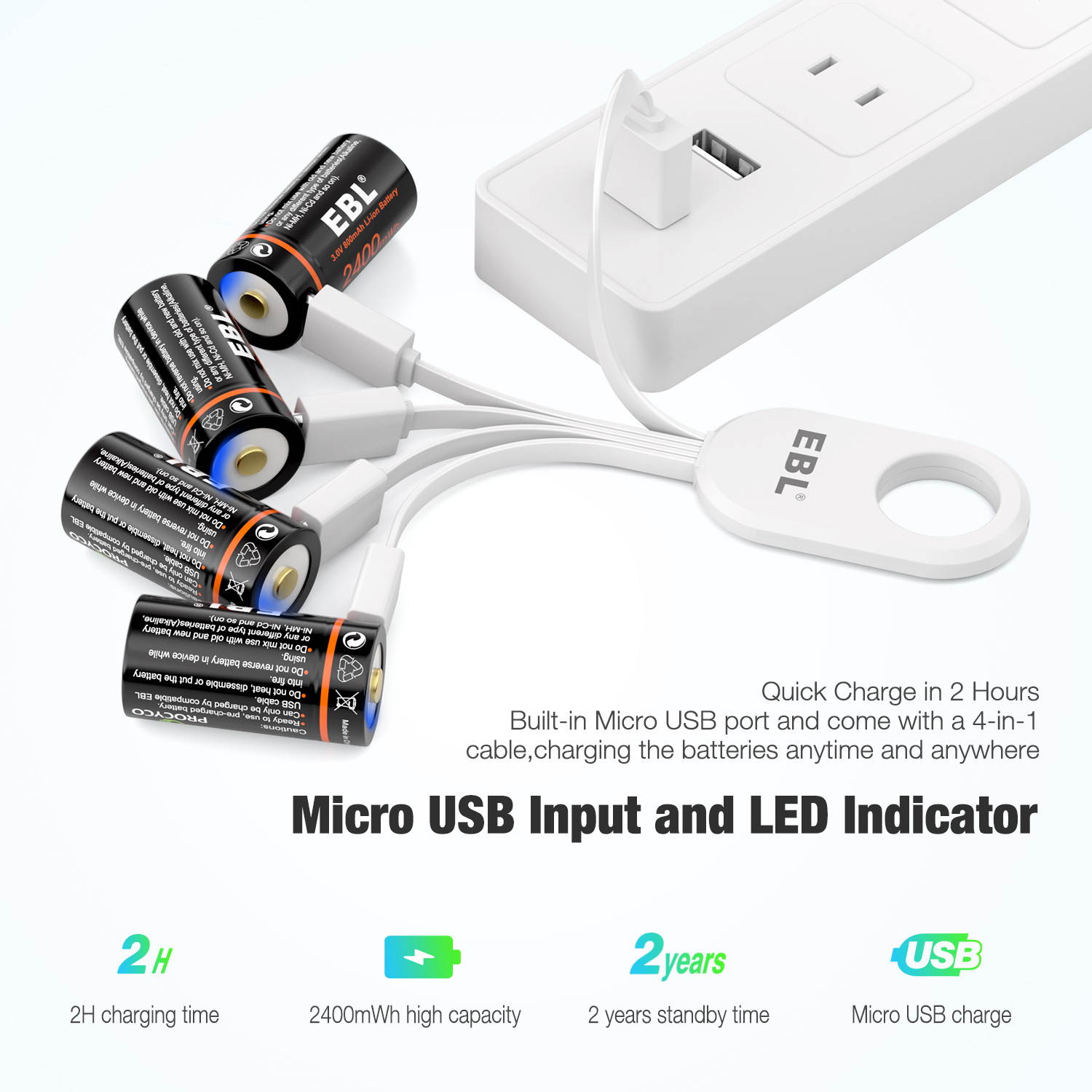 EBL 8pcs 800mAh Lithium Rechargeable Battery 3V Li-ion Batteries for Arlo Wireless Camera VMC3030 VMS3130 VMS3330 VMS3430 VMK3200