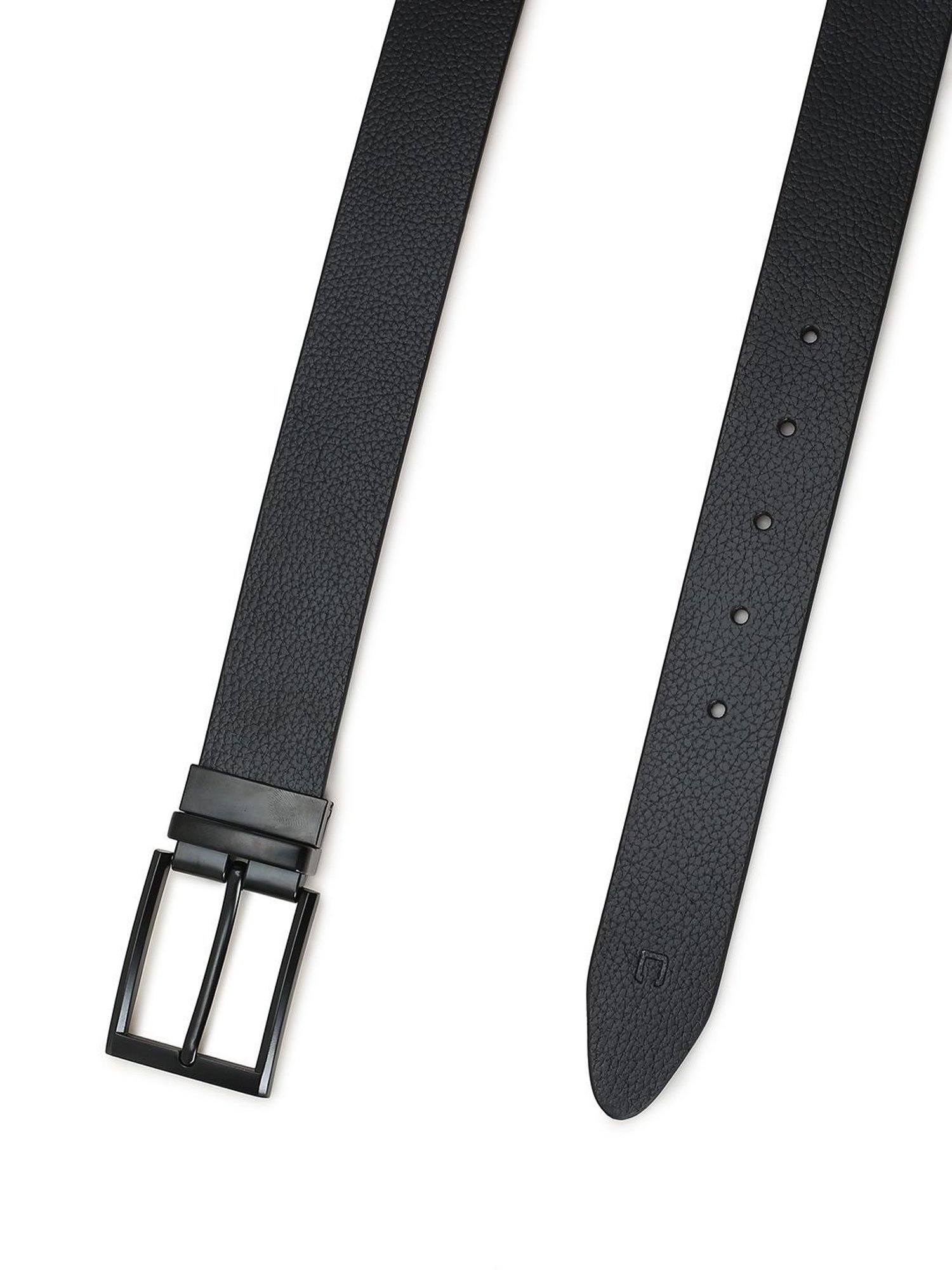 Crusset Black Leather Formal Belt for Men