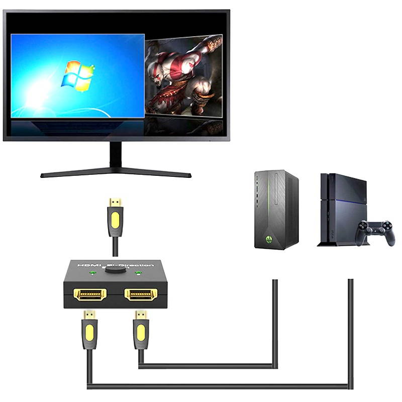 HDMI 2.0 Bi-direction Smart Switcher 2x1 1080p 4K Resolution Ultra HD Switch